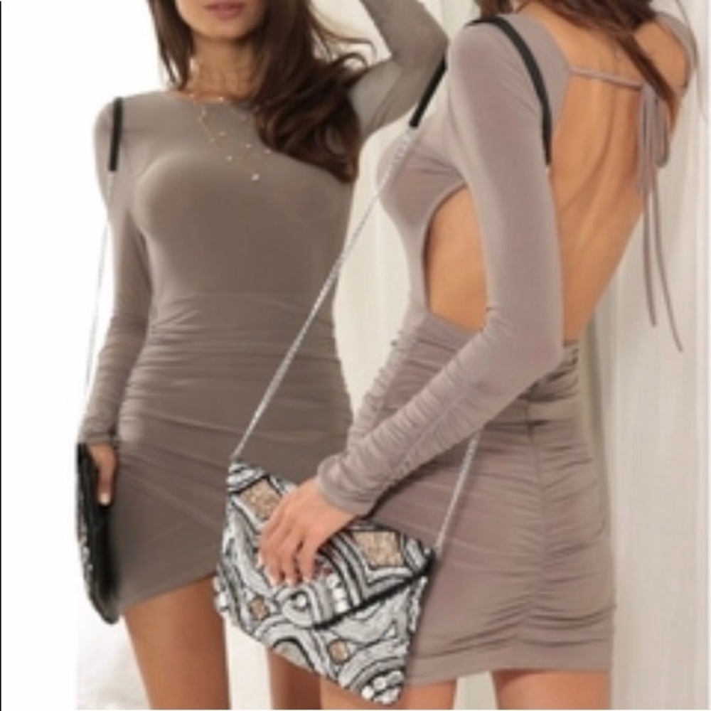 XS Lucy In The Sky Taupe Party Dress